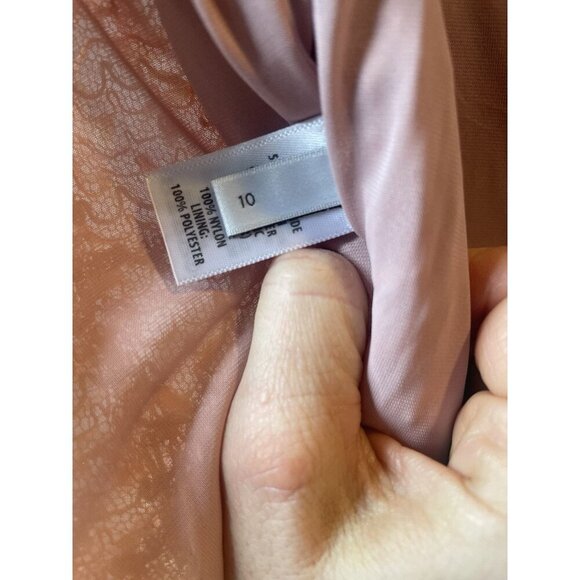 New St. John Gossamer Draped Peach Plaid Midi-Dress size 10 - Picture 11 of 15